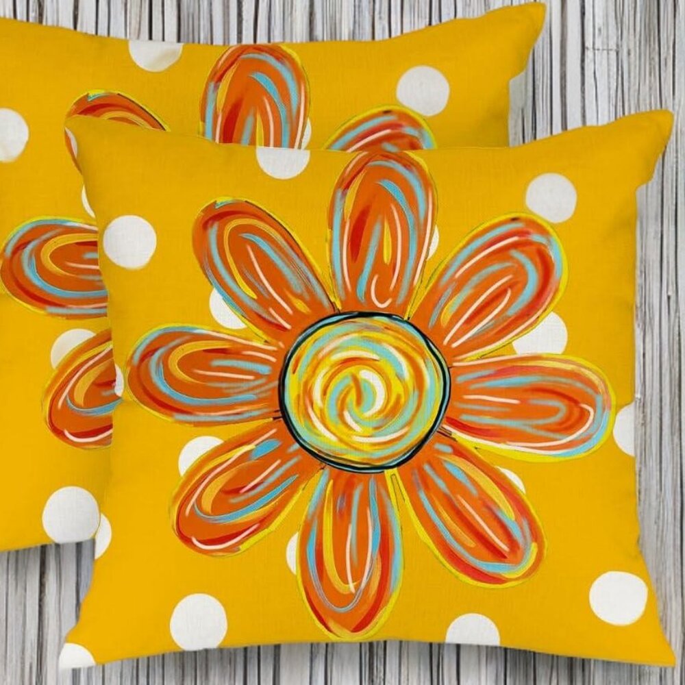 Floral Pillow Covers 2pc Decorative Accent Cottage Decor Farmhouse Decoration